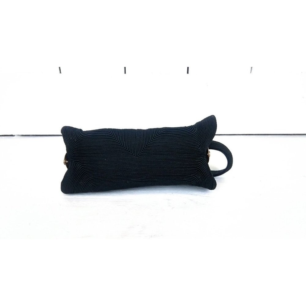 Vintage 1950s black chord evening handbag/50s small black frame purse - Picture 4 of 6